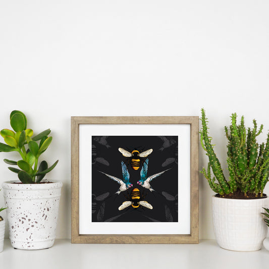 The Birds and The Bees Square Art Print