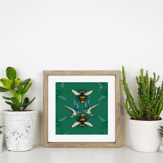 The Birds and The Bees Square Art Print