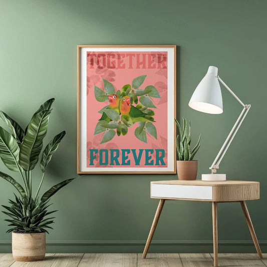 Lovebirds Art Print - Together Forever