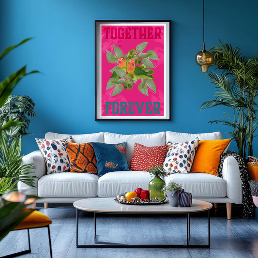 Lovebirds Art Print - Together Forever