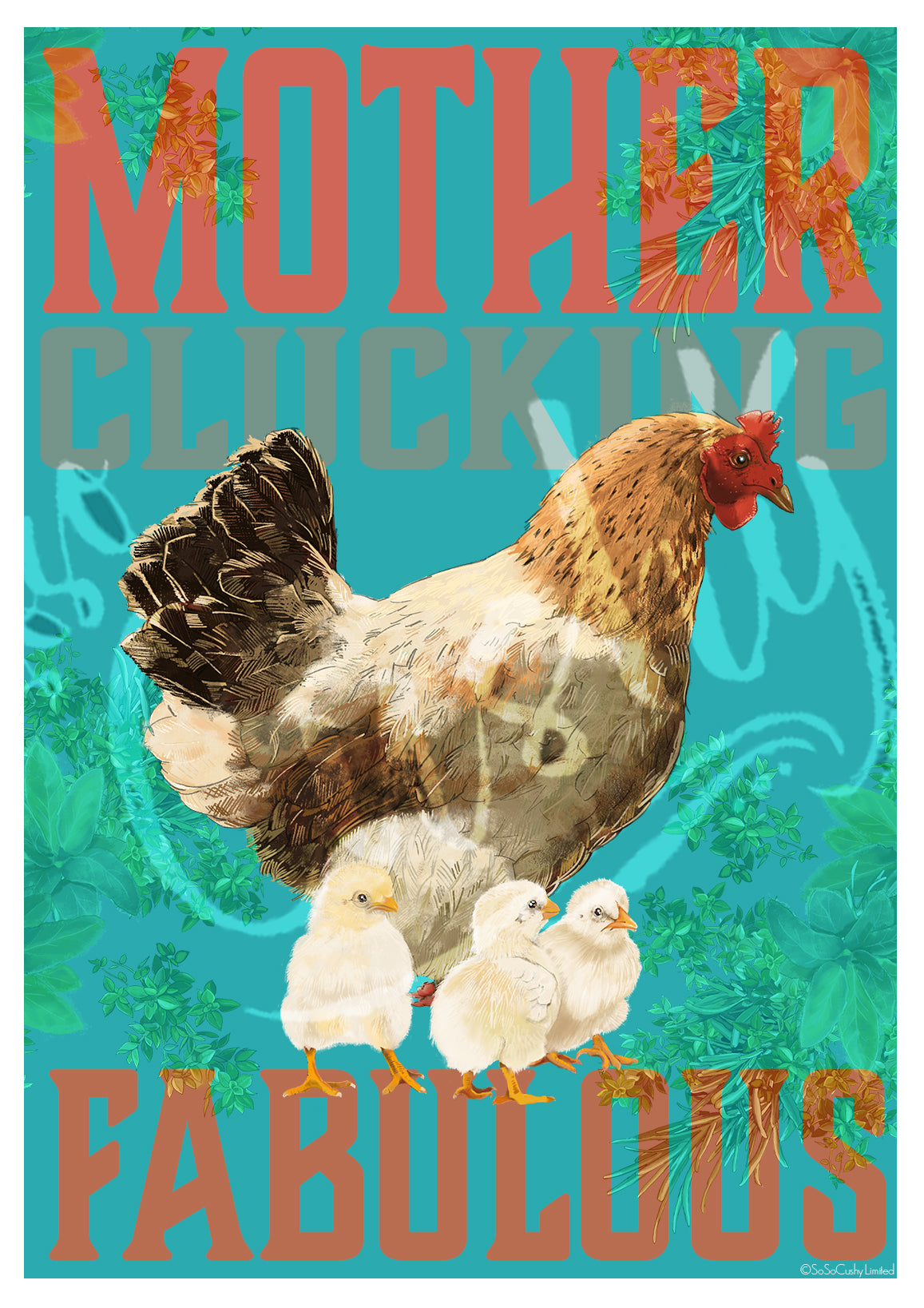 Mother Hen Mother Love Art Poster - Mother Clucking Fabulous