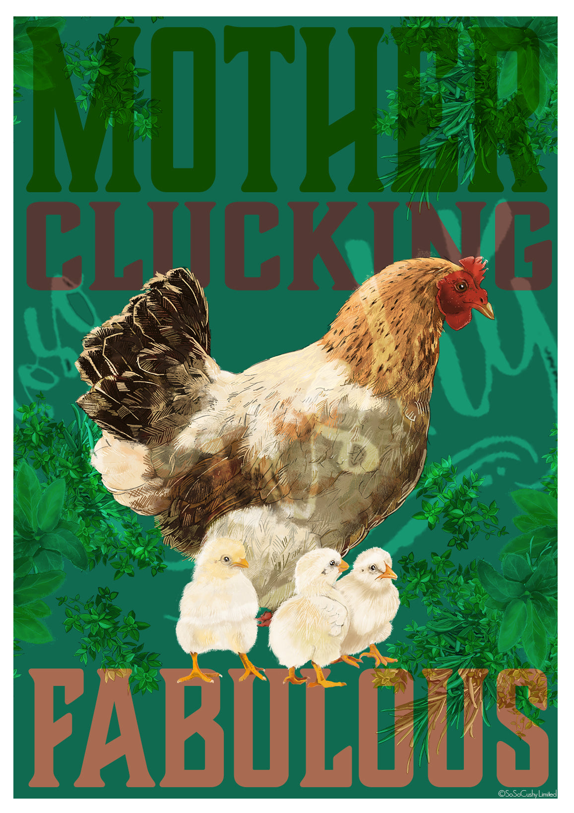 Mother Hen Mother Love Art Poster - Mother Clucking Fabulous