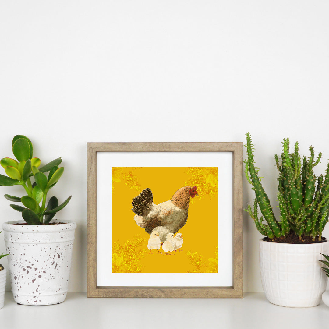 Mother Hen Mother Love Art Print