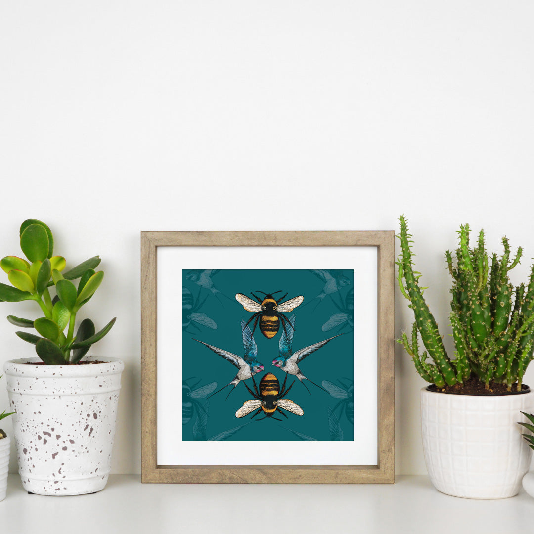 The Birds and The Bees Square Art Print